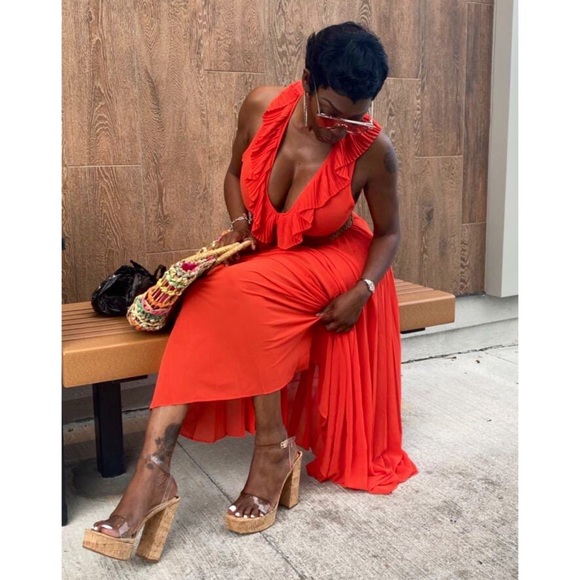 WOMENS 5 INCH CORK DOUBLE CLEAR STRAPS CHUNKY HEEL - Picture 5 of 6